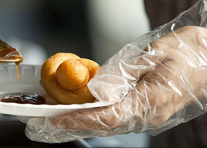 embossed PE glove